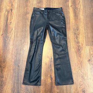 Black Vegan Leather Baby Bootcut Pants